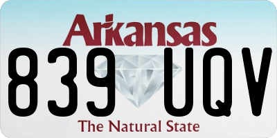 AR license plate 839UQV
