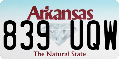 AR license plate 839UQW