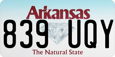 AR license plate 839UQY
