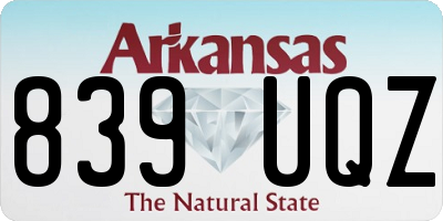 AR license plate 839UQZ