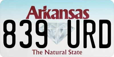 AR license plate 839URD