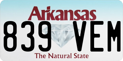 AR license plate 839VEM