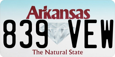 AR license plate 839VEW