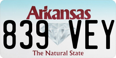 AR license plate 839VEY