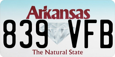 AR license plate 839VFB