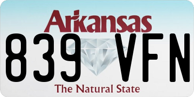 AR license plate 839VFN