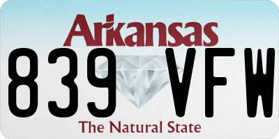 AR license plate 839VFW