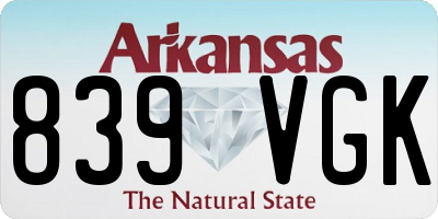 AR license plate 839VGK
