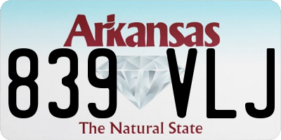 AR license plate 839VLJ