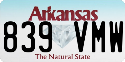 AR license plate 839VMW