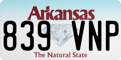 AR license plate 839VNP