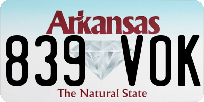 AR license plate 839VOK