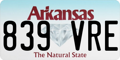 AR license plate 839VRE