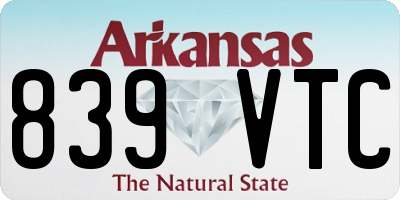AR license plate 839VTC