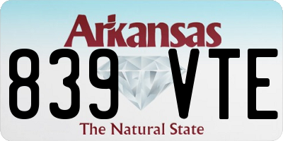 AR license plate 839VTE