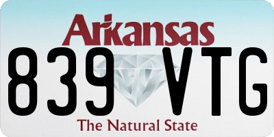 AR license plate 839VTG