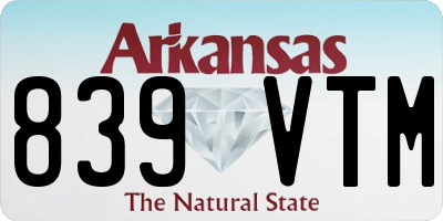 AR license plate 839VTM