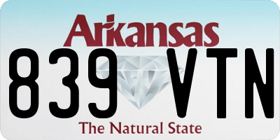 AR license plate 839VTN