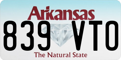 AR license plate 839VTO