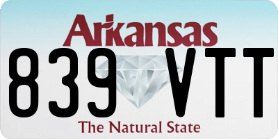 AR license plate 839VTT