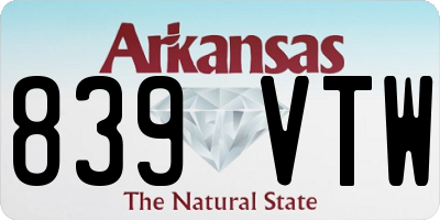 AR license plate 839VTW