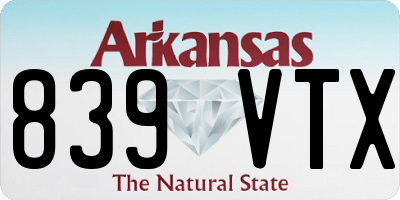 AR license plate 839VTX