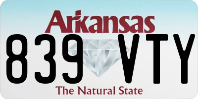 AR license plate 839VTY