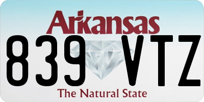 AR license plate 839VTZ