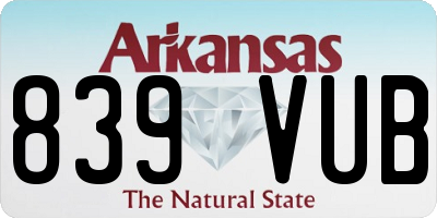 AR license plate 839VUB