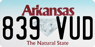 AR license plate 839VUD