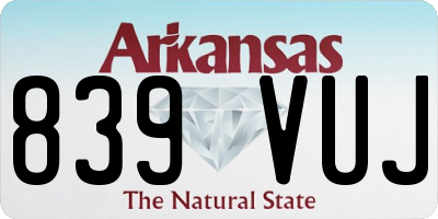 AR license plate 839VUJ