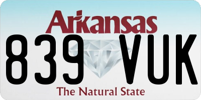 AR license plate 839VUK