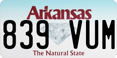 AR license plate 839VUM