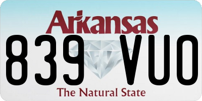 AR license plate 839VUO