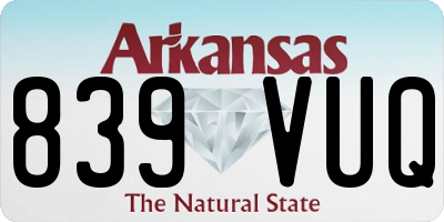 AR license plate 839VUQ