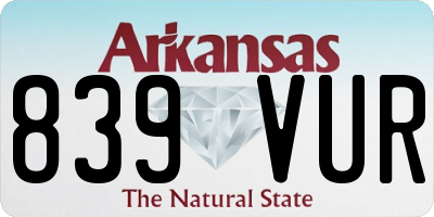 AR license plate 839VUR