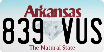 AR license plate 839VUS
