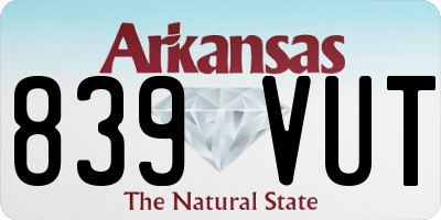 AR license plate 839VUT