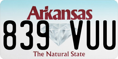AR license plate 839VUU