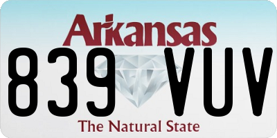 AR license plate 839VUV