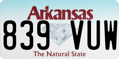 AR license plate 839VUW