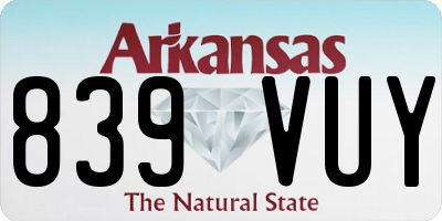 AR license plate 839VUY