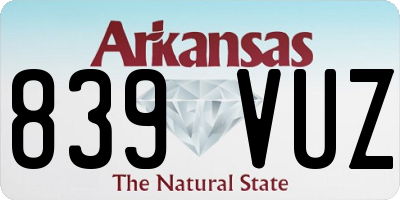 AR license plate 839VUZ