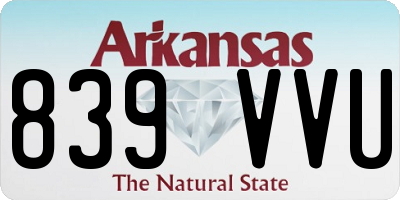 AR license plate 839VVU