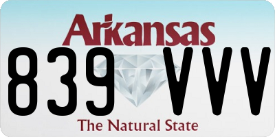 AR license plate 839VVV