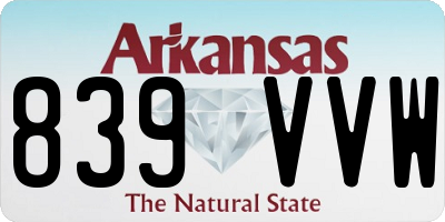AR license plate 839VVW