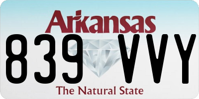 AR license plate 839VVY