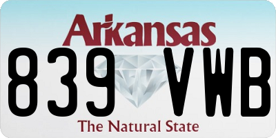 AR license plate 839VWB