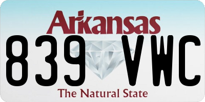 AR license plate 839VWC
