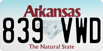 AR license plate 839VWD